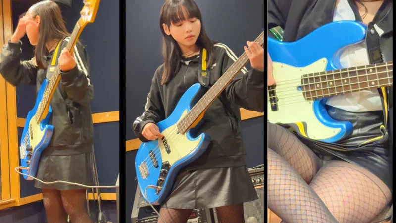 oshi017 とうか 花鳥斗架 軽音部 ベース演奏 バンド女子